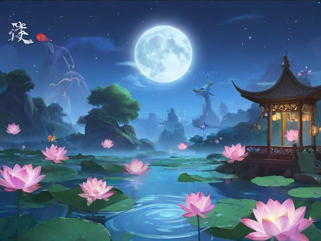 梦幻西游荷塘月色：仙境般的夜晚